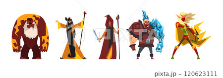 Fantastic Magical Creature Character from Fairytale Vector Set 120623111