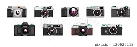 Photo Camera Object with Lens for Filming and Shooting Picture Vector Set Photo Camera Object with Lens for Filming and Shooting Picture Vector Set 120623112