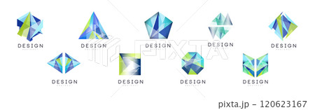 Abstract Geometric Logo Design with Shape and Figure Vector Set 120623167