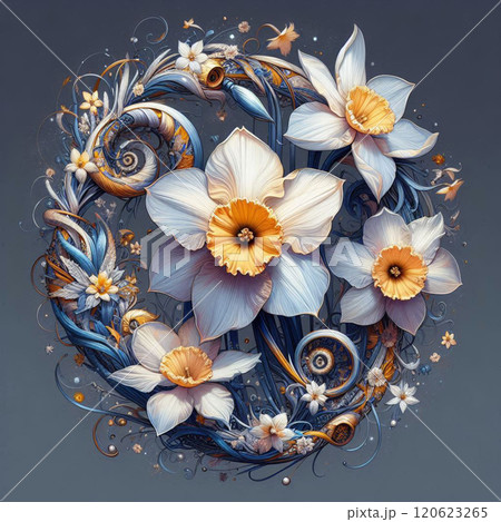 Narcissus, the December birth flower, embodies purity and good wishes 120623265