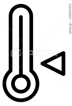 Temperature icon. Thermometer line symbol. Heat measurement Temperature icon. Thermometer line symbol. Heat measurement 120623423