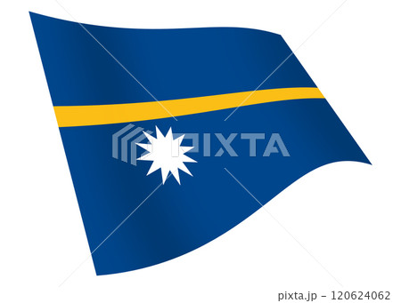 Nauru waving flag graphic with clipping path 120624062