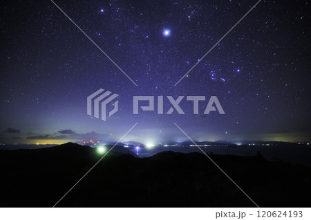 《愛媛県 せと風の丘パーク》 せと風の丘パーク展望デッキからの冬の大三角形 120624193