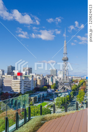 屋上広場からみた名古屋市都市景観 中区栄 屋上広場からみた名古屋市都市景観 中区栄 120624413