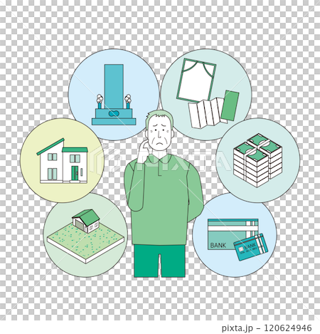 老人死後思考自己的資產 老人死後思考自己的資產 120624946