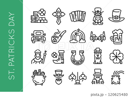St Patricks Day Icons Set of 20 Festive Irish Symbols 120625480