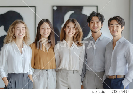 多様な人種の若い男女の大学生グループ 120625495