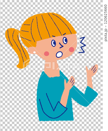 驚いている女性のイラスト 驚いている女性のイラスト 120625660