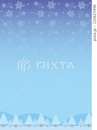 雪が降る冬の森の風景イラスト_縦 120625996