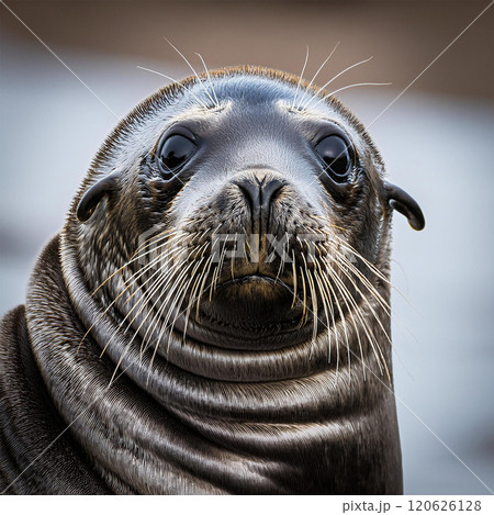 アシカの顔のアップ 120626128