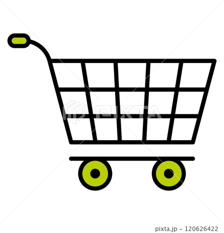 Shopping cart icon with green accents, Vector 120626422
