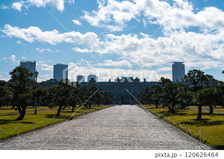 迎賓館赤坂離宮の庭園と青空 迎賓館赤坂離宮の庭園と青空 120626464