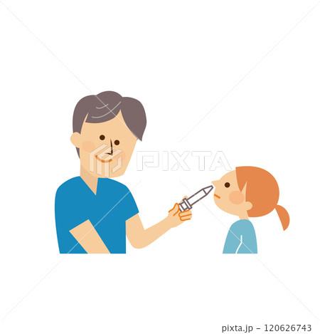 予防接種　スプレータイプ　イラスト素材 120626743