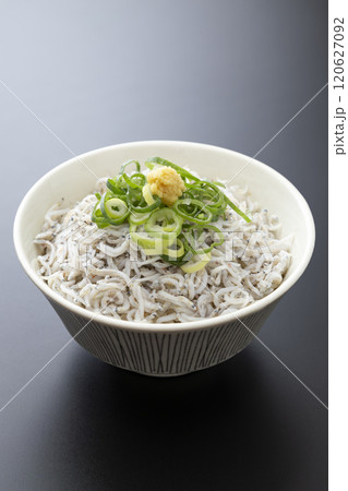 黒背景に釜揚げしらす丼 120627092
