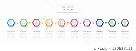 Infographic 10 options design elements for your business data. Vector Illustration. Infographic 10 options design elements for your business data. Vector Illustration. 120627111