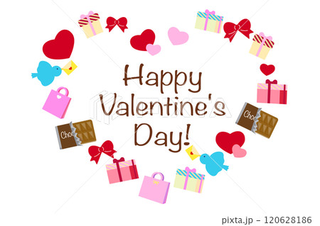 バレンタインのハートのベクターイラストフレーム（背景透過） 120628186