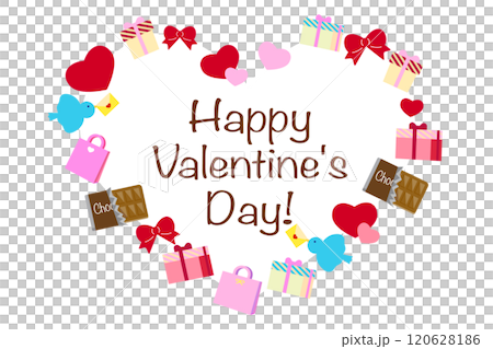 情人節心向量插畫框架(透明背景) 情人節心向量插畫框架(透明背景) 120628186