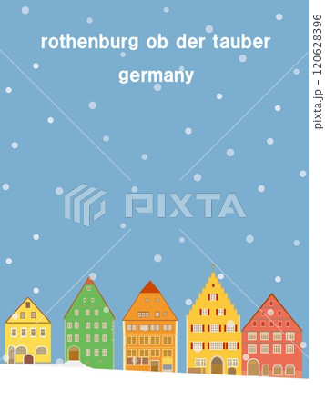 ローテンブルク　rothenburg ob der tauber　ドイツ　germany　雪風景 120628396