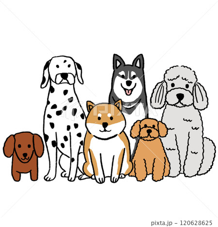 かわいい犬の集合イラスト 120628625