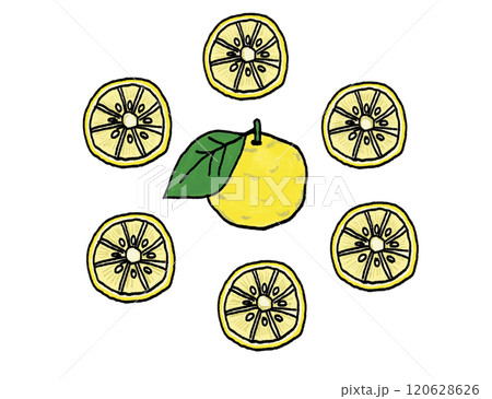 レトロなゆずのイラスト レトロなゆずのイラスト 120628626