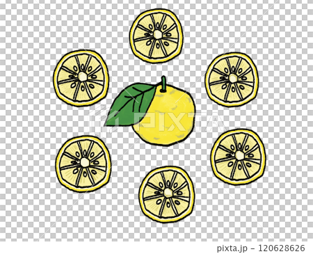 レトロなゆずのイラスト レトロなゆずのイラスト 120628626