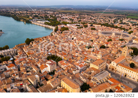 Bird's eye view of Arles, France Bird's eye view of Arles, France 120628922