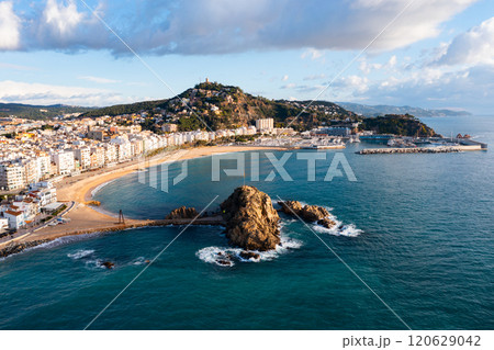 Aerial view of the seaside resort town of Blanes in Catalonia Aerial view of the seaside resort town of Blanes in Catalonia 120629042