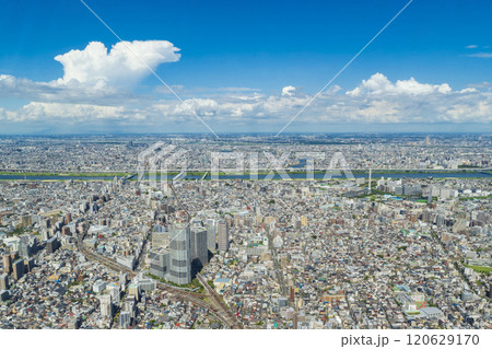 【都市景観】スカイツリーから北東方向の眺望（東京湾・千葉方向） 120629170