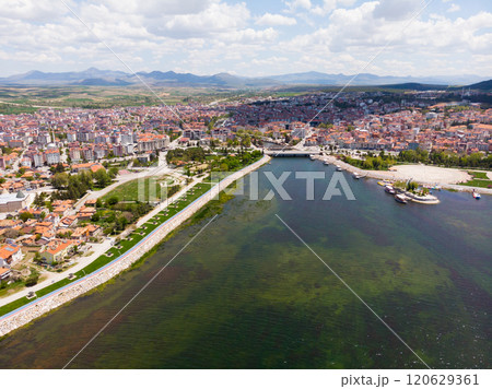 Drone view of Beysehir, Konya Province, Turkey Drone view of Beysehir, Konya Province, Turkey 120629361