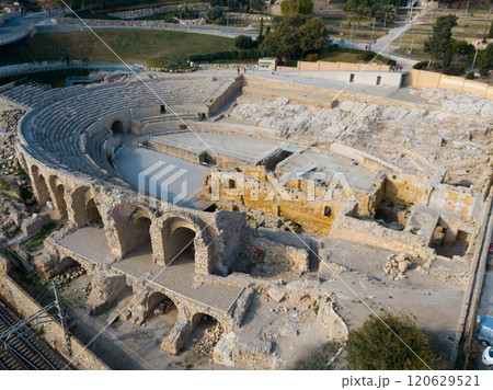 Aerial view of Tarragona amphitheater 120629521