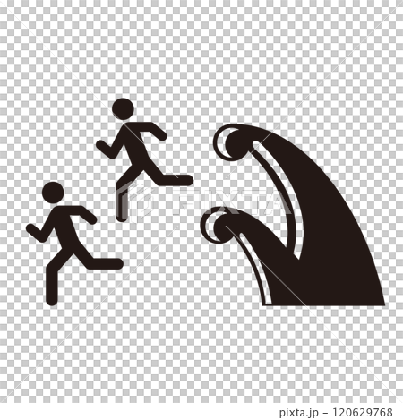 海嘯疏散象形圖圖標 120629768