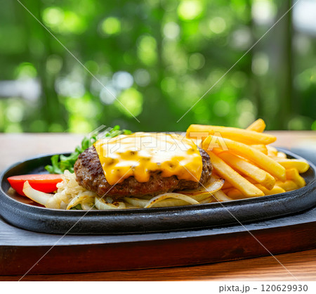 ワンプレートのハンバーグ ワンプレートのハンバーグ 120629930
