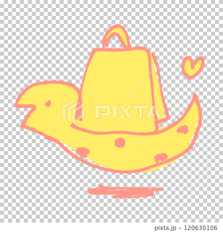 紙袋を持って買い物を楽しむシンプルでかわいいヘビの手描き線画イラスト 120630106