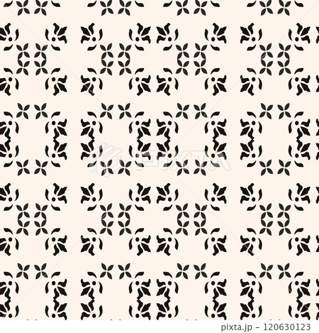 Abstract simple floral gothic style seamless pattern. Elegant minimal monochrome stylish background. Perfect for textile, wallpaper and fabrics. Abstract simple floral gothic style seamless pattern. Elegant minimal monochrome stylish background. Perfect for textile, wallpaper and fabrics. 120630123