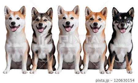 お座りした柴犬の子犬 120630154