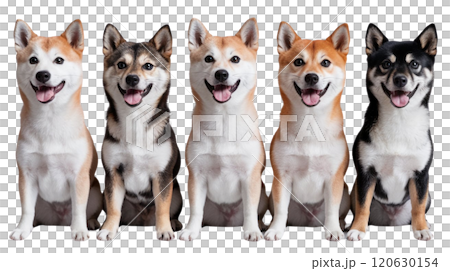 お座りした柴犬の子犬 120630154
