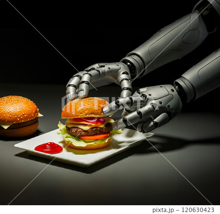 ロボットとハンバーガー ロボットとハンバーガー 120630423