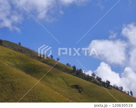 A majestic view of the Bromo Tengger Semeru National Park. The iconic 120630519
