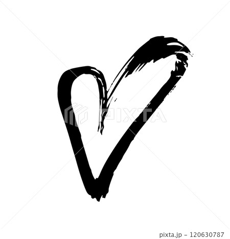 Hand Drawn Brush Heart Illustration. 120630787