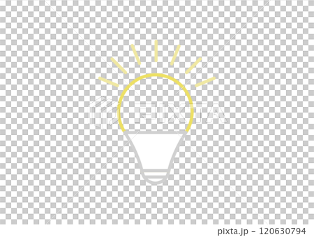 点灯した電球のイラスト　カラー 120630794