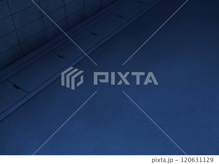 アスファルトと側溝の背景イラスト(夜02) アスファルトと側溝の背景イラスト(夜02) 120631129