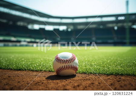 野球ボールとスタジアム02 野球ボールとスタジアム02 120631224