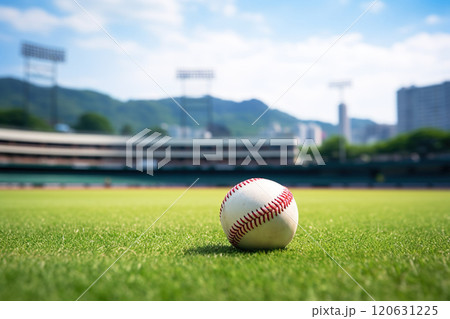 野球ボールとスタジアム01 野球ボールとスタジアム01 120631225