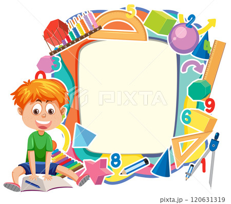 Colorful School Supplies Frame Colorful School Supplies Frame 120631319