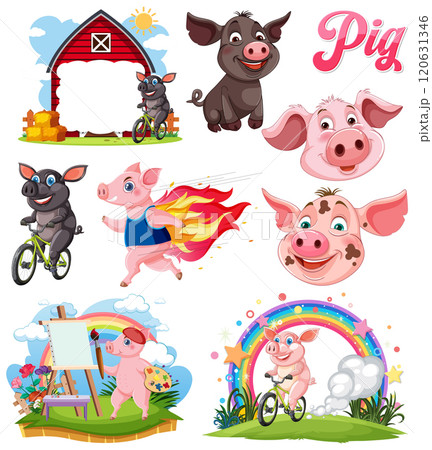Playful Pig Adventures and Activities 120631346