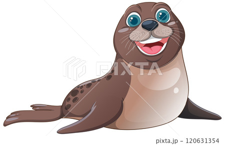 Happy Cartoon Seal Illustration Happy Cartoon Seal Illustration 120631354