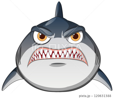 Fierce Cartoon Shark Illustration Fierce Cartoon Shark Illustration 120631388