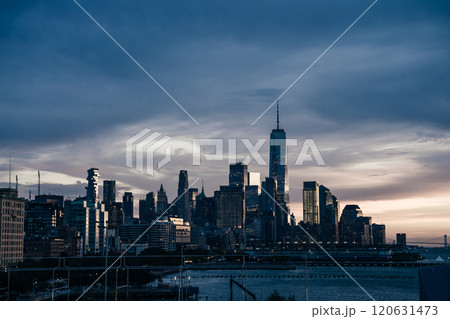 Manhattan, New York, USA - Sep, 2th 2022 Manhattan from Little Island Park at sunset. Manhattan, New York, USA - Sep, 2th 2022 Manhattan from Little Island Park at sunset. 120631473