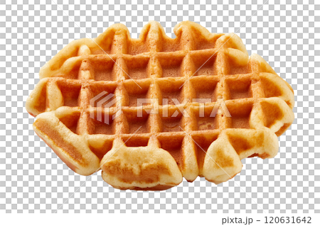 Authentic Liege Waffle as Soft and Irregularly Shaped Sweet Treat 120631642