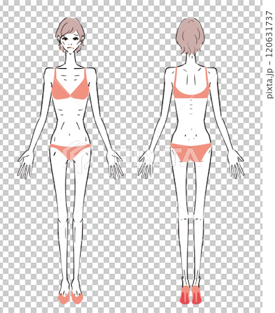 痩せすぎている女性のイラスト 120631737